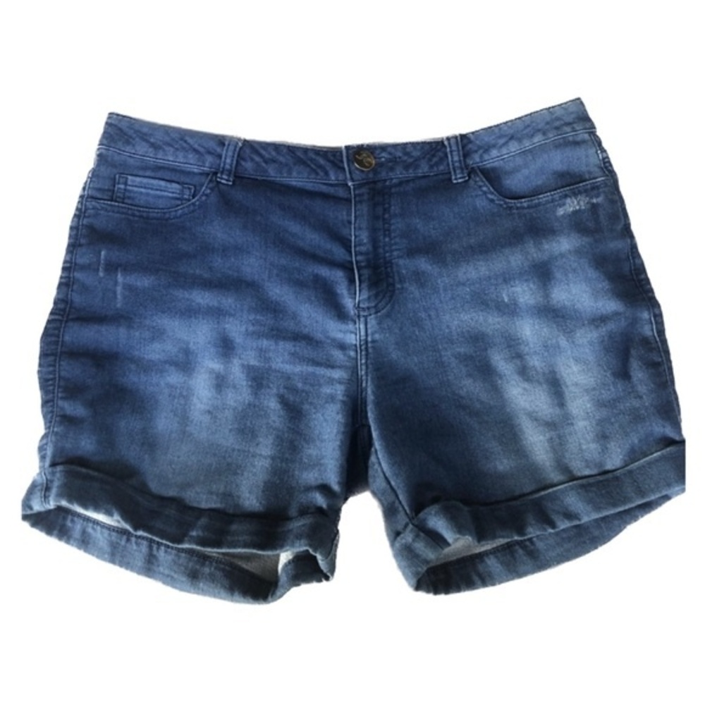 Juicy Couture Y2K Super Soft Distressed Cuff Factory Faded Hem Denim Shorts 8